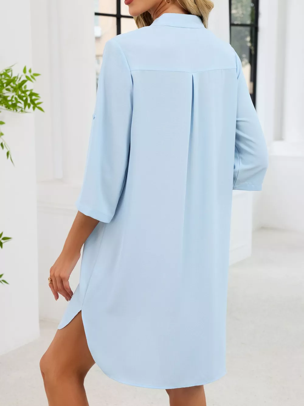 Casual Button-Down Shirt Dress, image 12