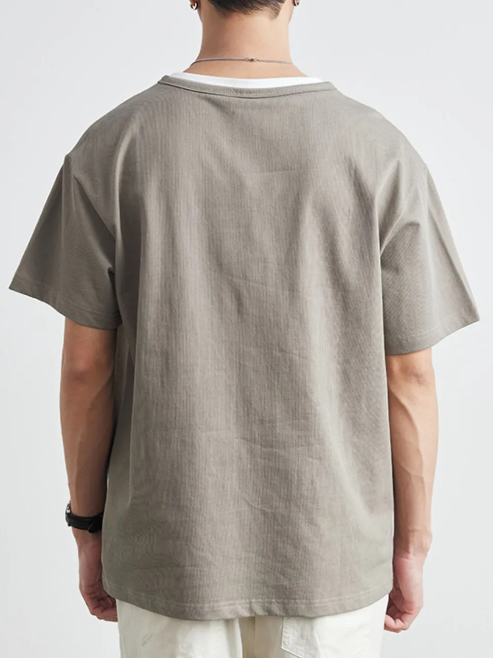 Men's Plus Size Round Neck Short Sleeve T-Shirt, image 3