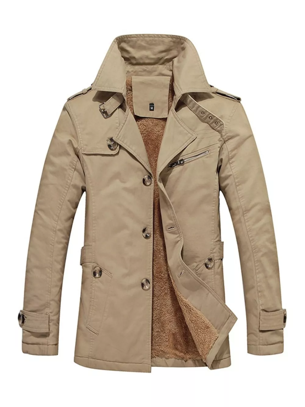 Men's Plus Size Button Up Long Sleeve Coat, image 4