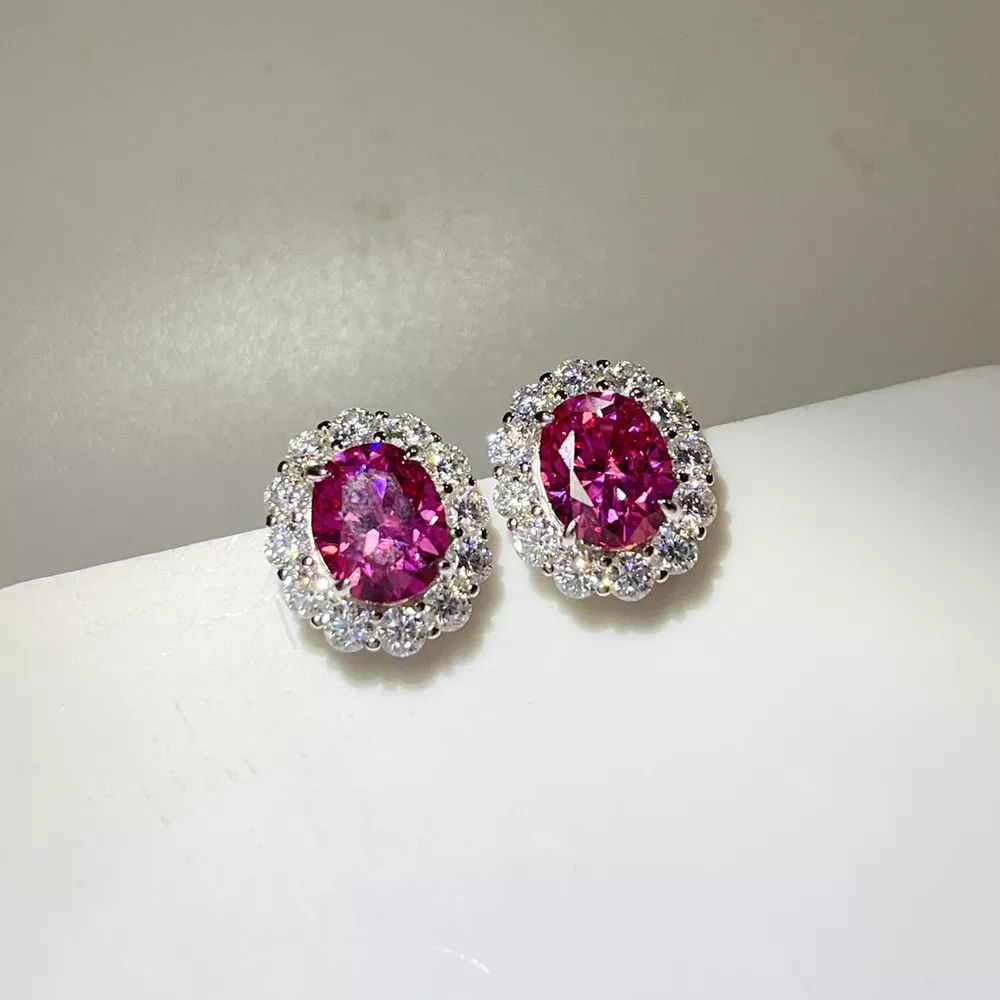 6 Carat 925 Sterling Silver Moissanite Stud Earrings, image 3