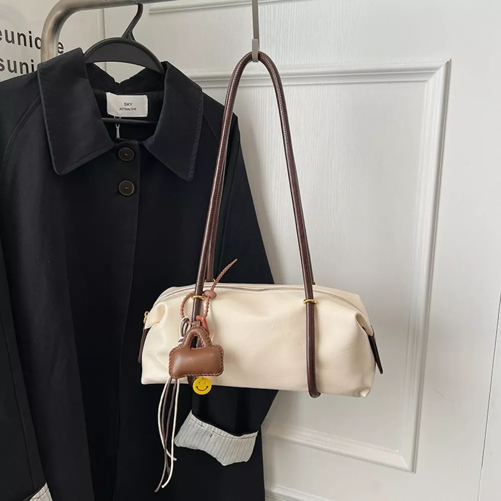 Leather Shoulder Bag with Charm, image 11