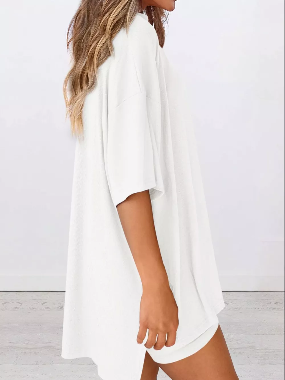 Full Size Half Sleeve T-Shirt and Shorts Set Plus Size, image 21