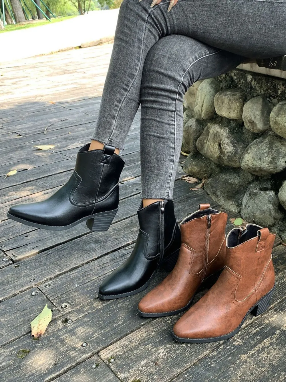 Point Toe Block Heels Boots, image 2