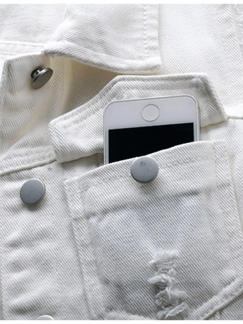 Full Size Button Down Raw Hem Sleeveless Denim Jacket Plus Size, image 12