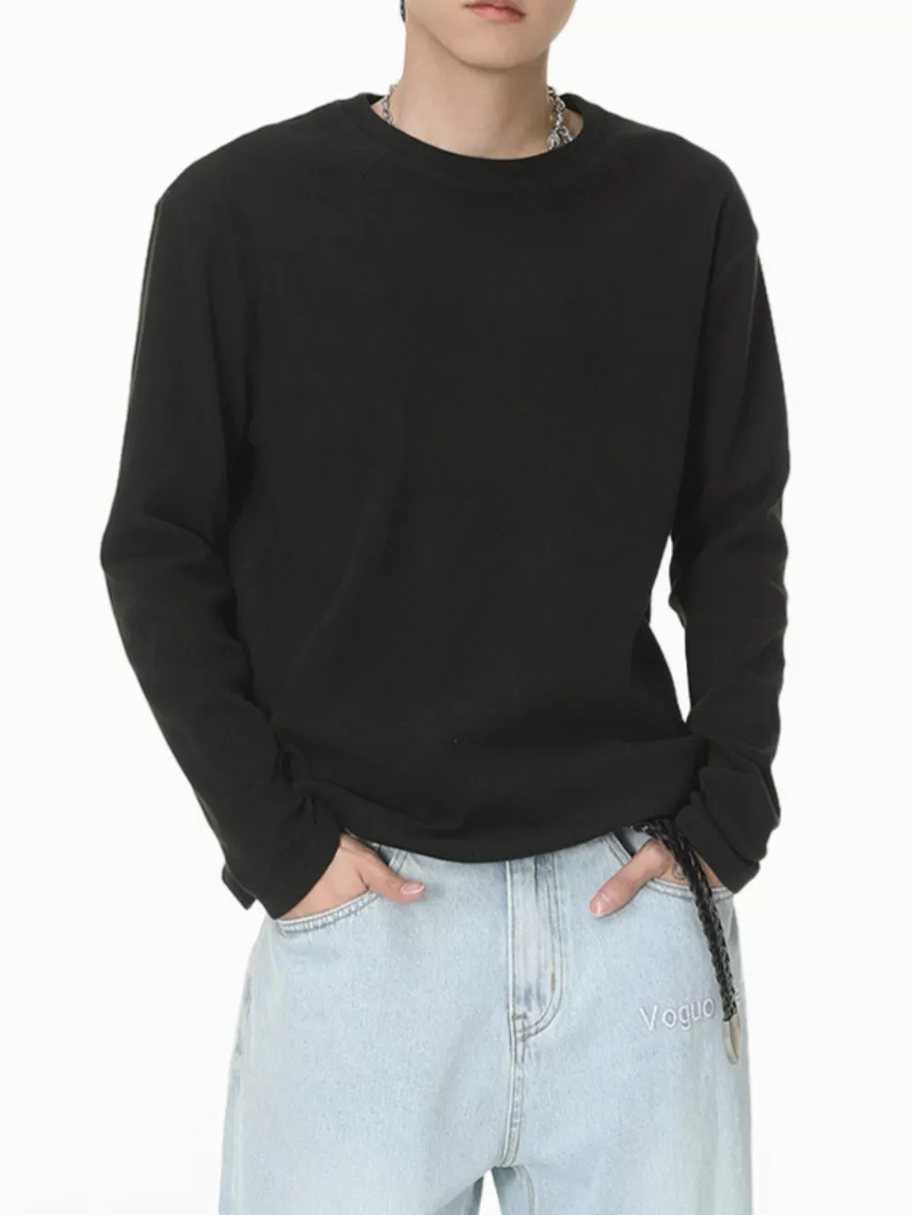 Men's Long-Sleeve Crew Neck T-Shirt, image 9