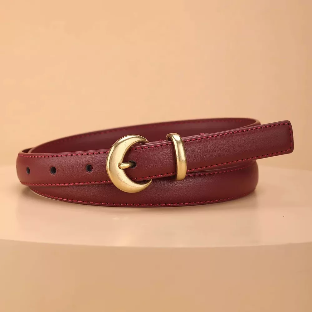 Crescent Buckle Leather Belt, image 2