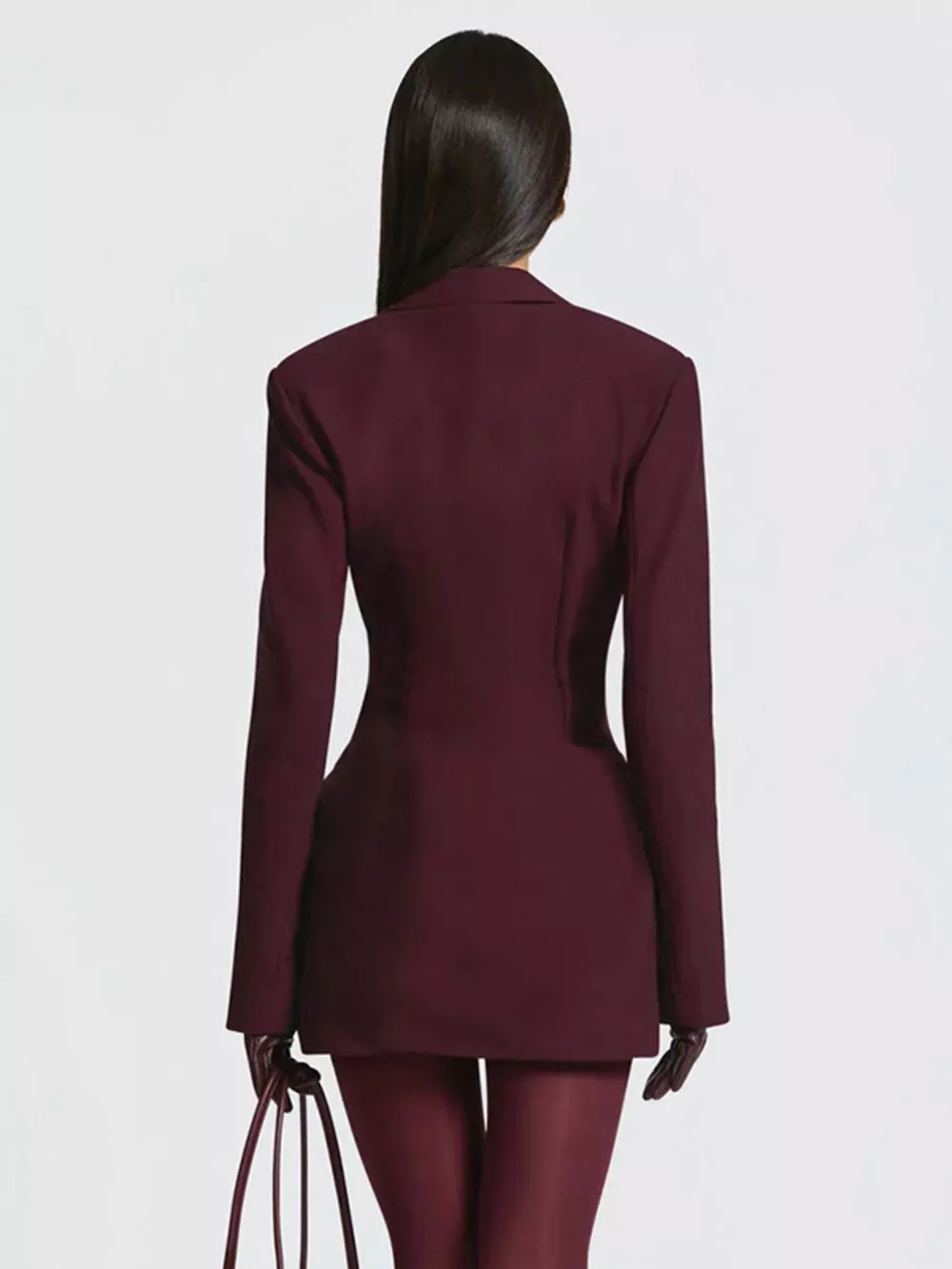 Full Size Blazer-Style Long Sleeve Mini Dress Plus Size, image 15