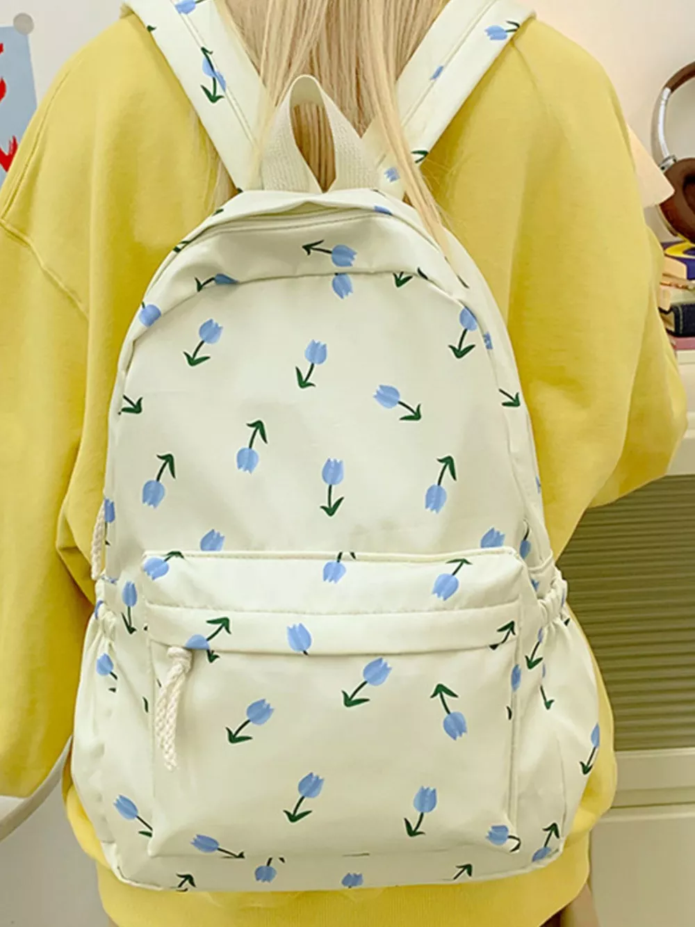 Floral Print Lightweight Backpack Bag, image 8