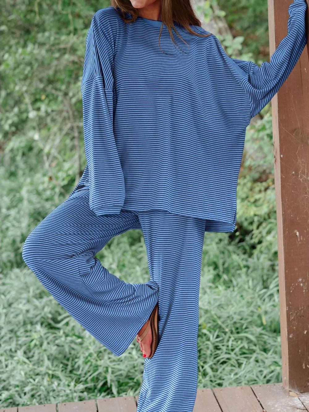 Striped Long Sleeve Top and Pants Set, image 9