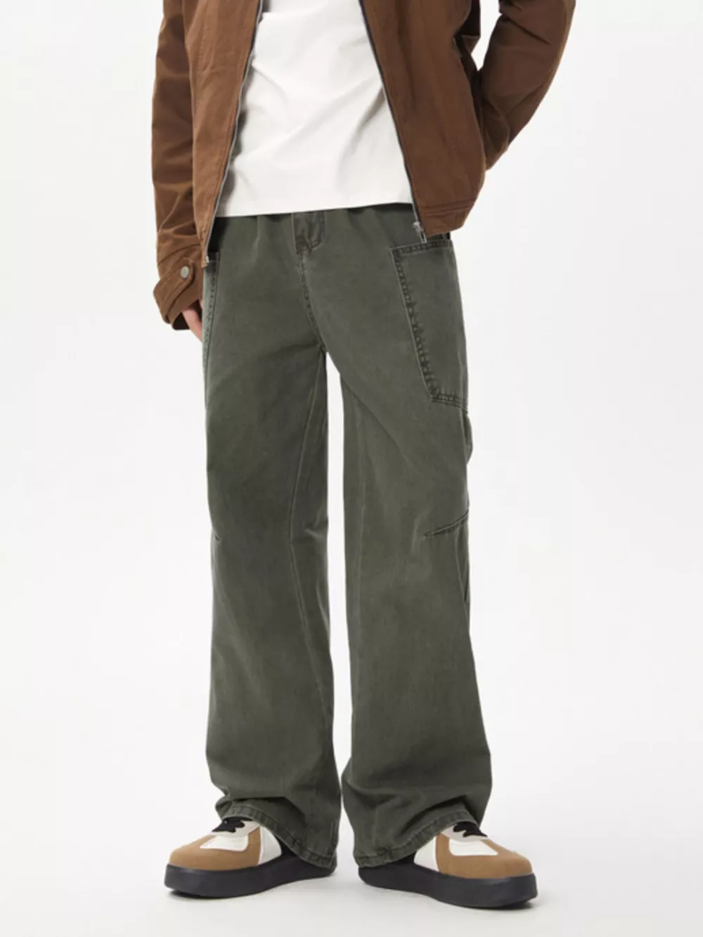 Men's Full Size Wide Leg Cargo Jeans Plus Size, image 5