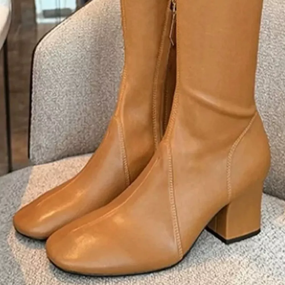 Square Toe Block Heels Boots, image 6