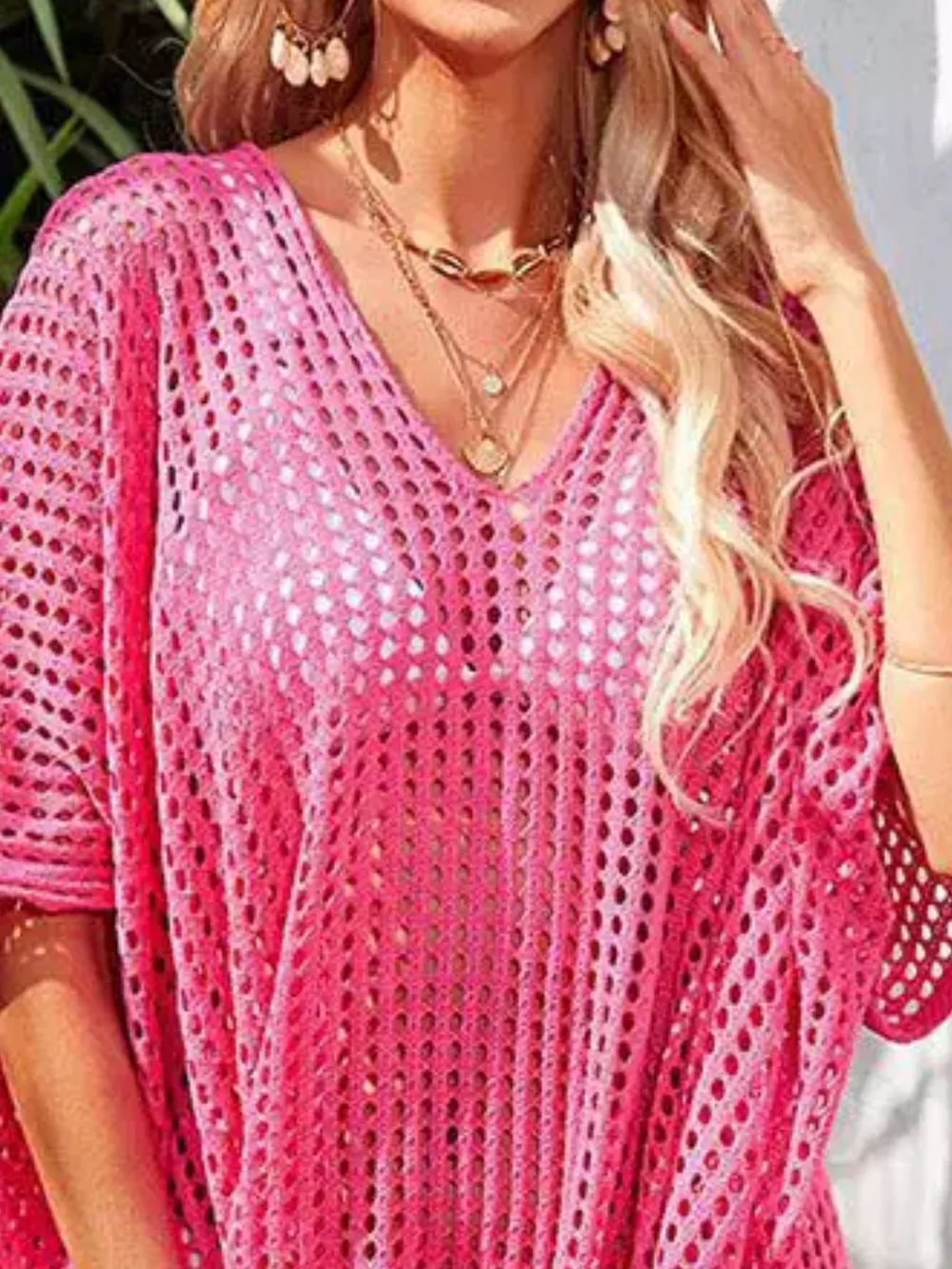Crochet Rainbow Trim Cover-Up Dress, image 11
