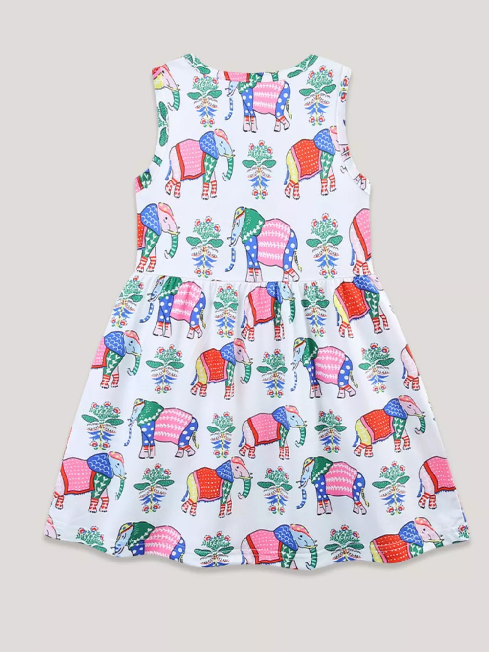 Children's Sleeveless Elephant Print Casual Dress, image 6