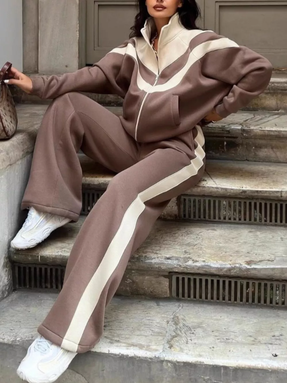 Color Block Zip-Up Outerwear and Pants Set, image 7