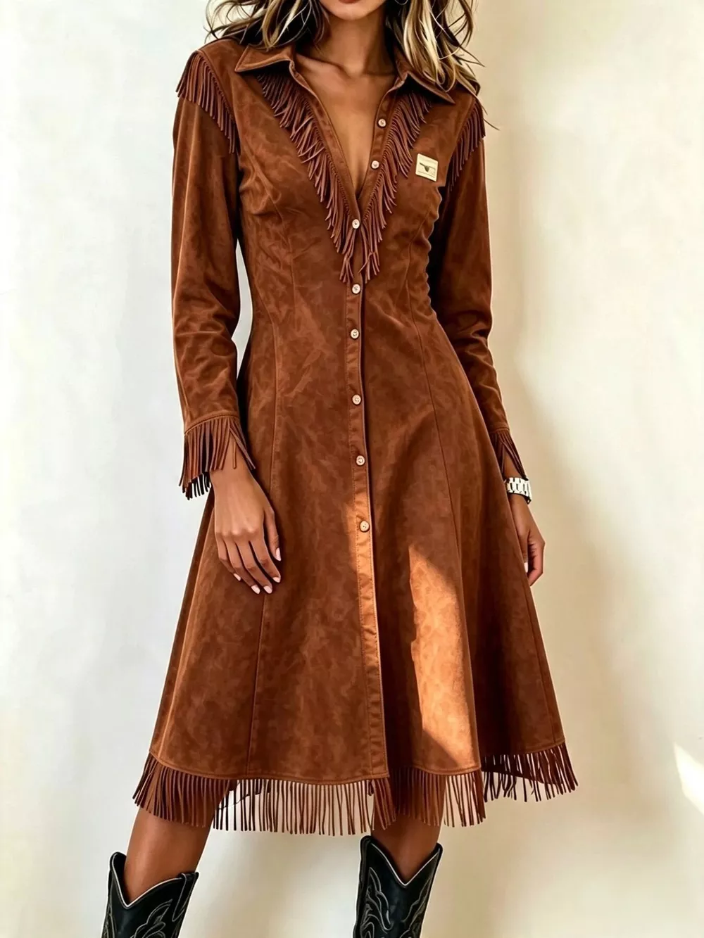Full Size Fringed Button-Down Outerwear Plus Size, image 5