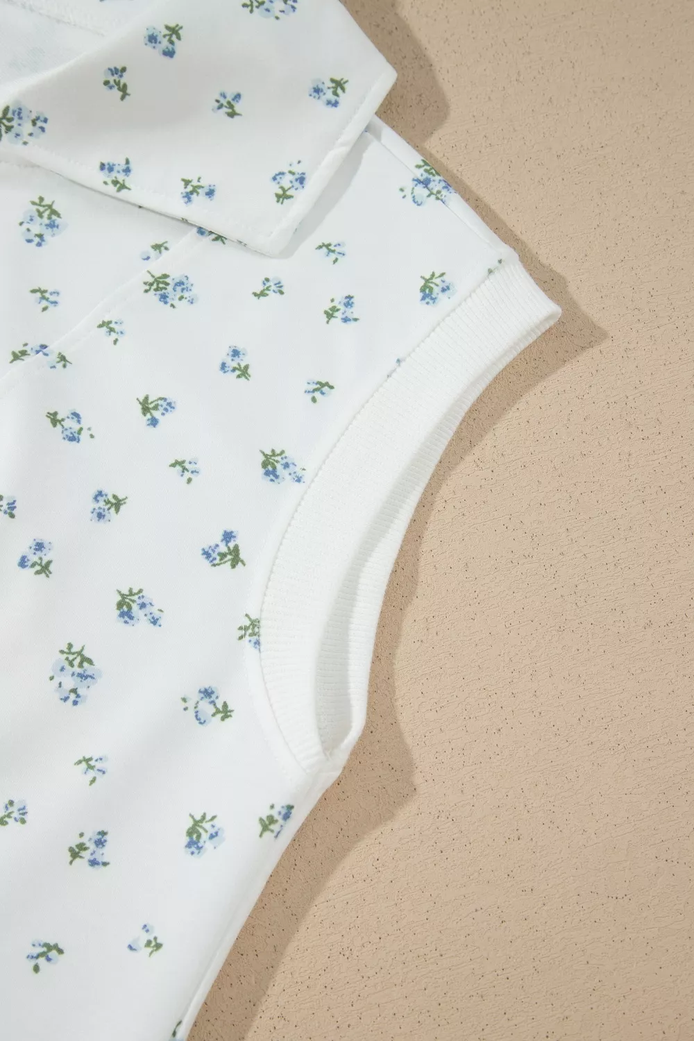 Floral Print Half Zip Top Matching Short Set, image 7
