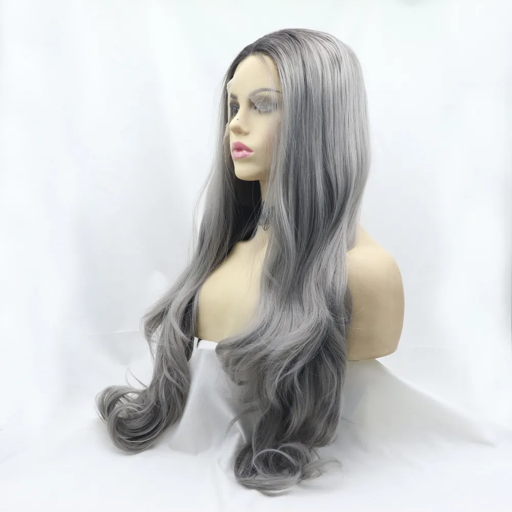 13*3" Lace Front Wigs Synthetic Long Wavy 24" 130% Density, image 3