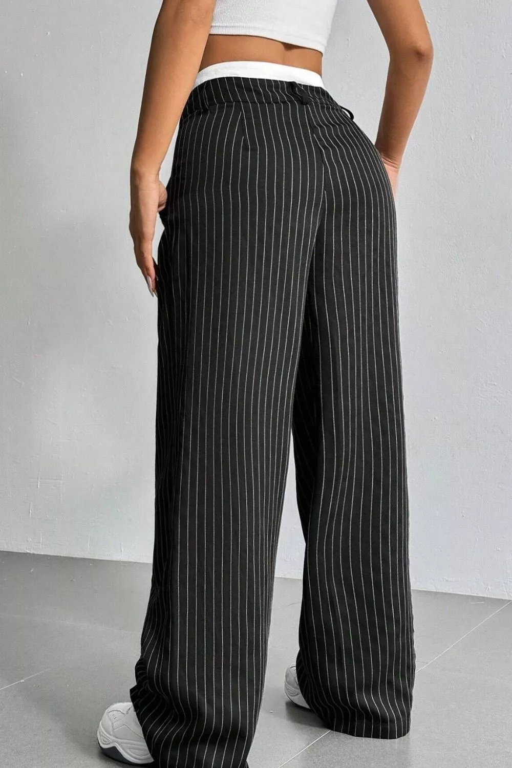 High-Waisted Pinstripe Wide-Leg Pants, image 14