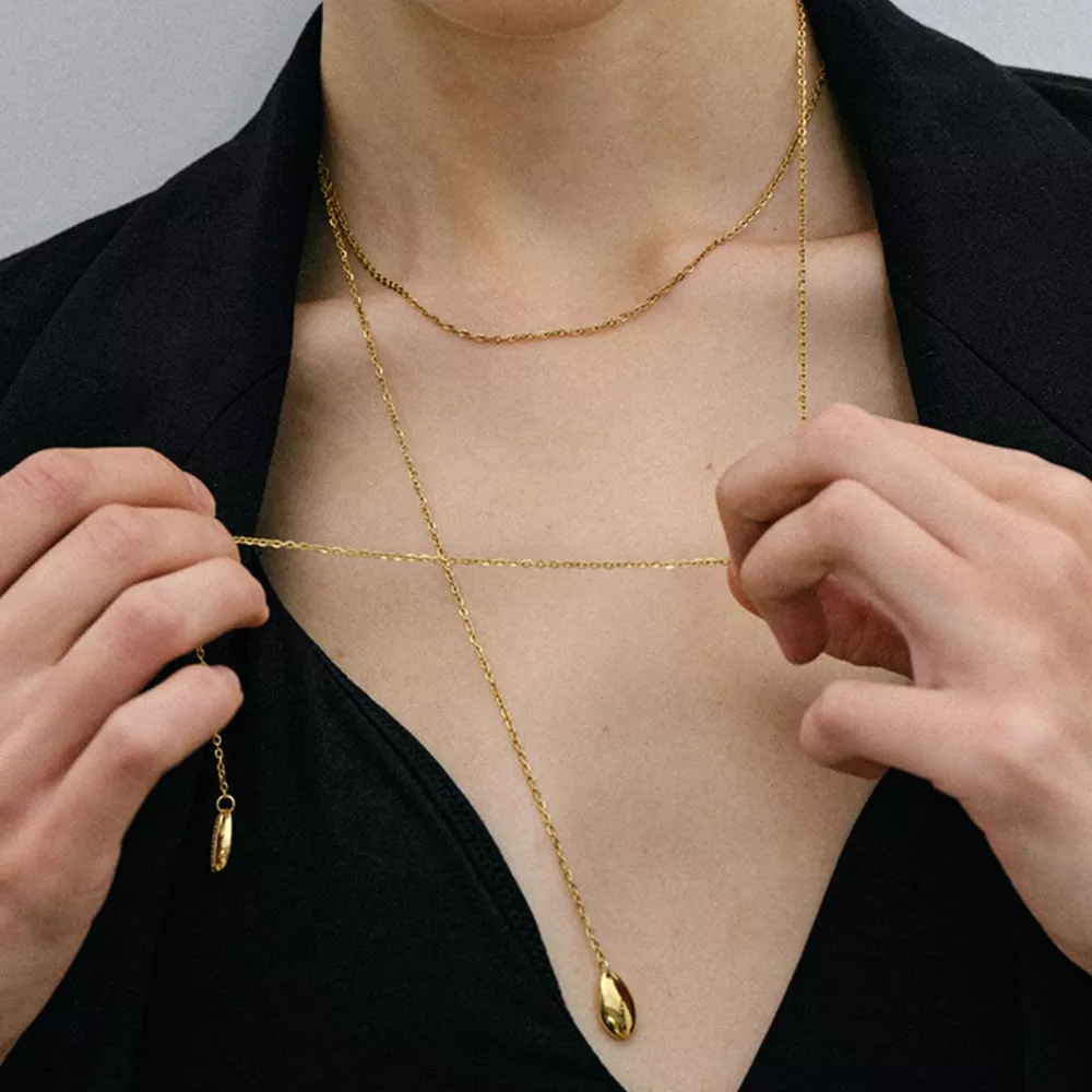 18K Gold-Plated Y-Shaped Necklace, image 4
