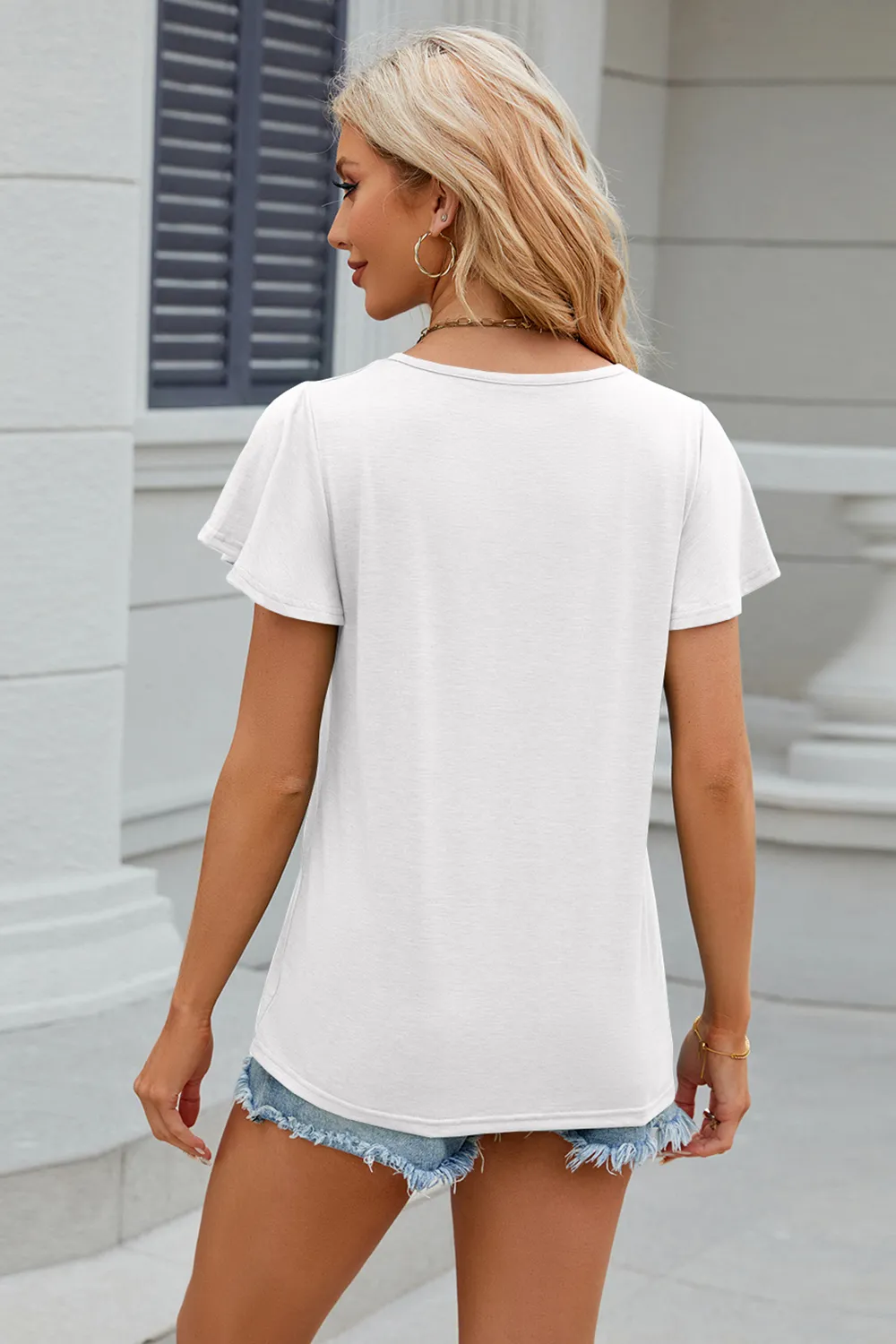 V-Neck Short Sleeve T-Shirt, image 20