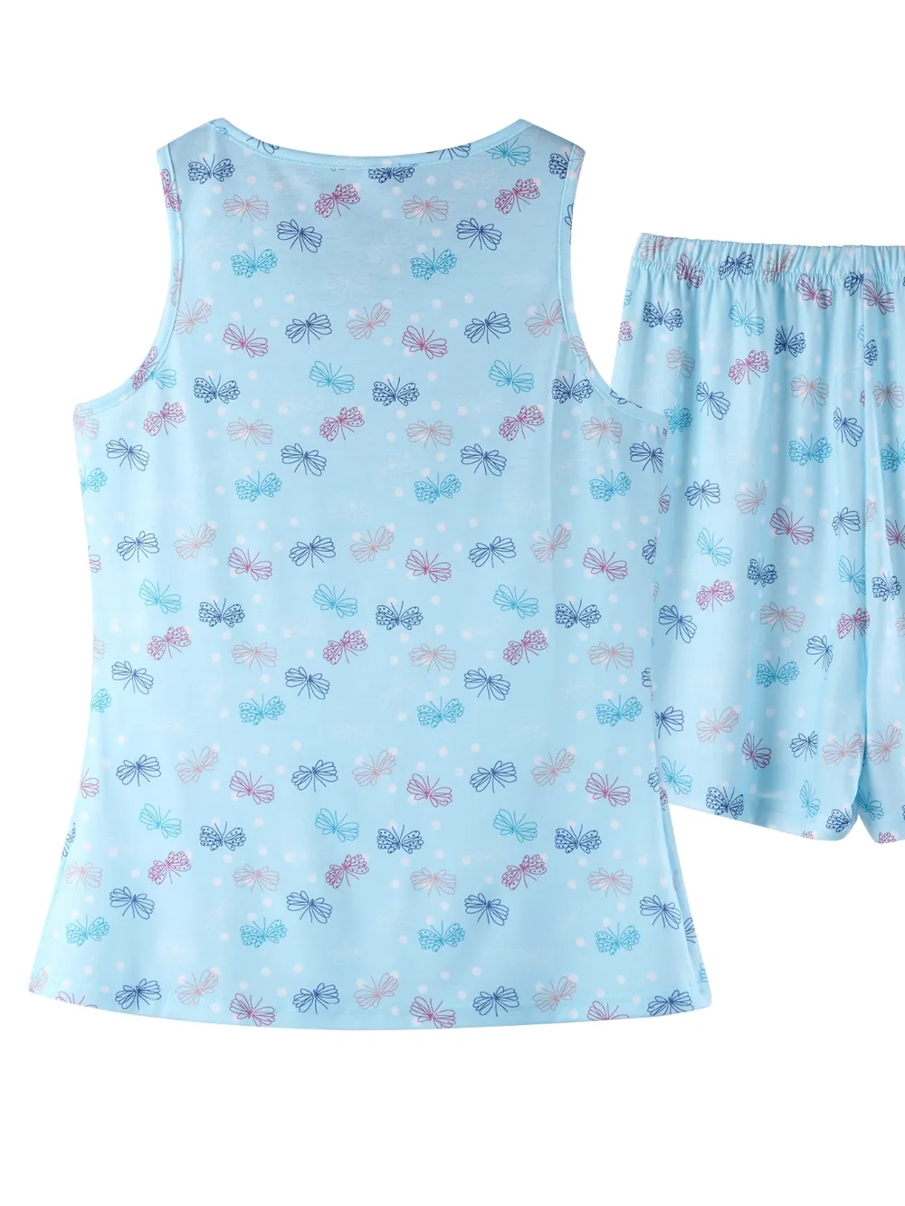 Printed Round Neck Top and Shorts Lounge Set, image 6