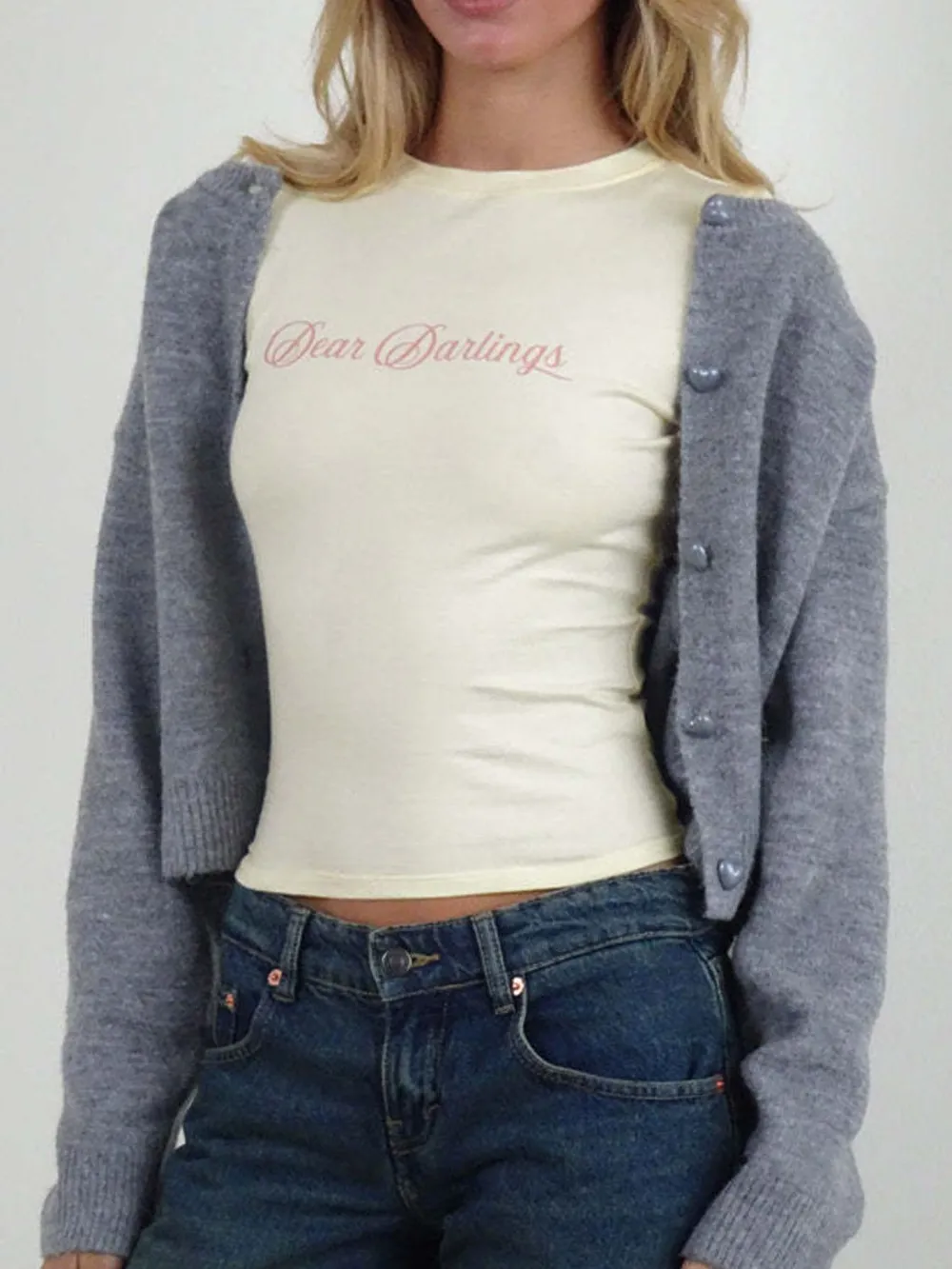 Letter Round Neck Short Sleeve T-Shirt, image 29