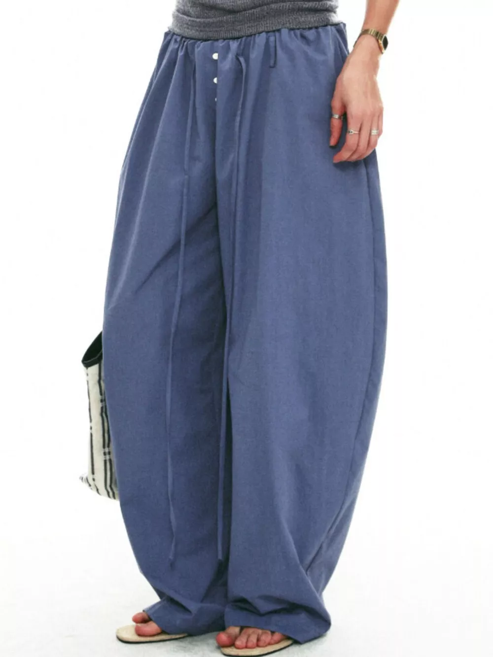 Drawstring Wide-Leg Pants, image 4