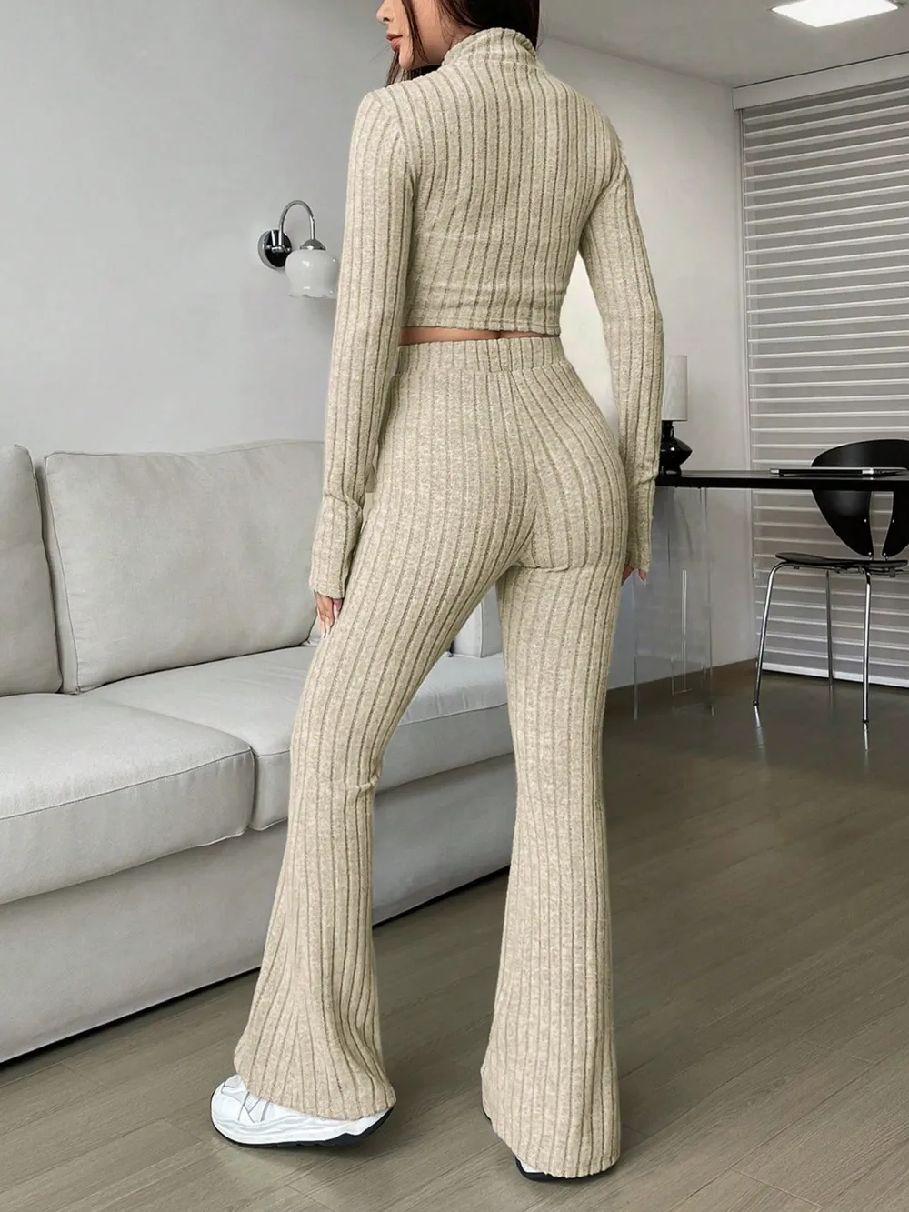 Zip Up Long Sleeve Top and Pants Set, image 10