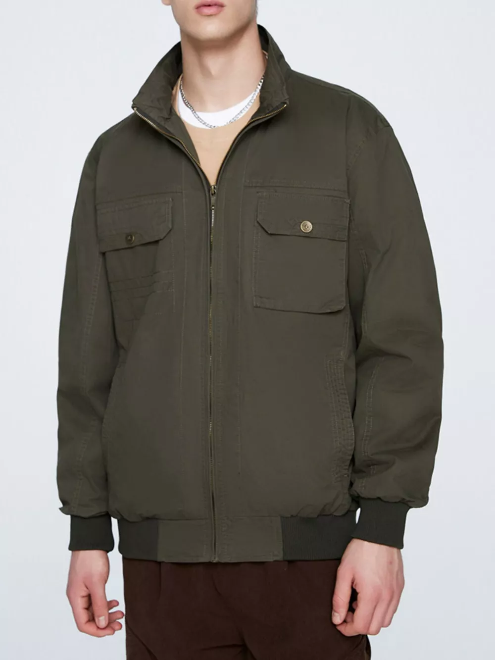 Men's Plus Size Casual Lightweight Zip-Up Jacket, image 6