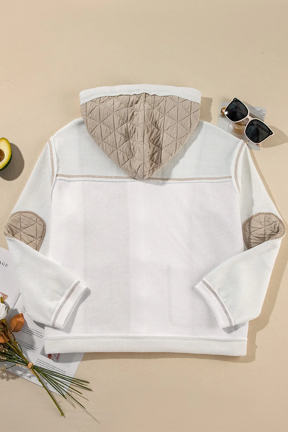 Drawstring Color Block Long Sleeve Jacket, image 6