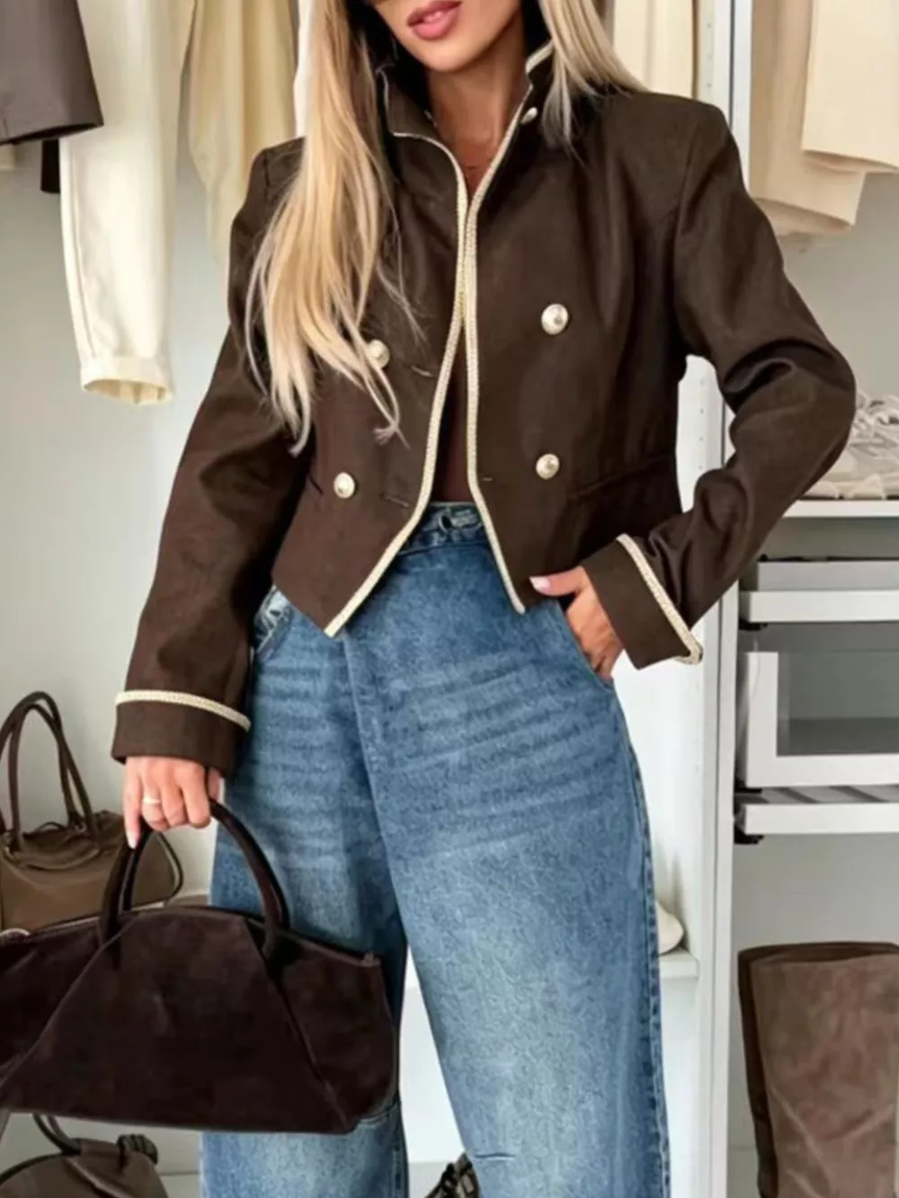 Double-Breasted Cropped Jacket, image 2