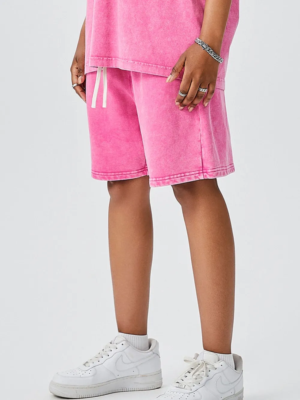 Men's Drawstring Washed Shorts, image 4