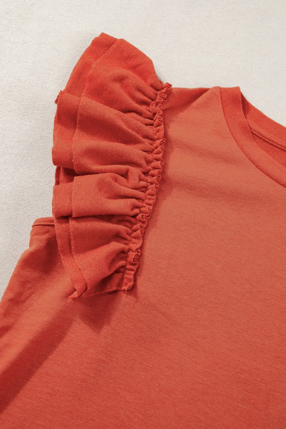 Ruffled Round Neck Cap Sleeve Blouse, image 5
