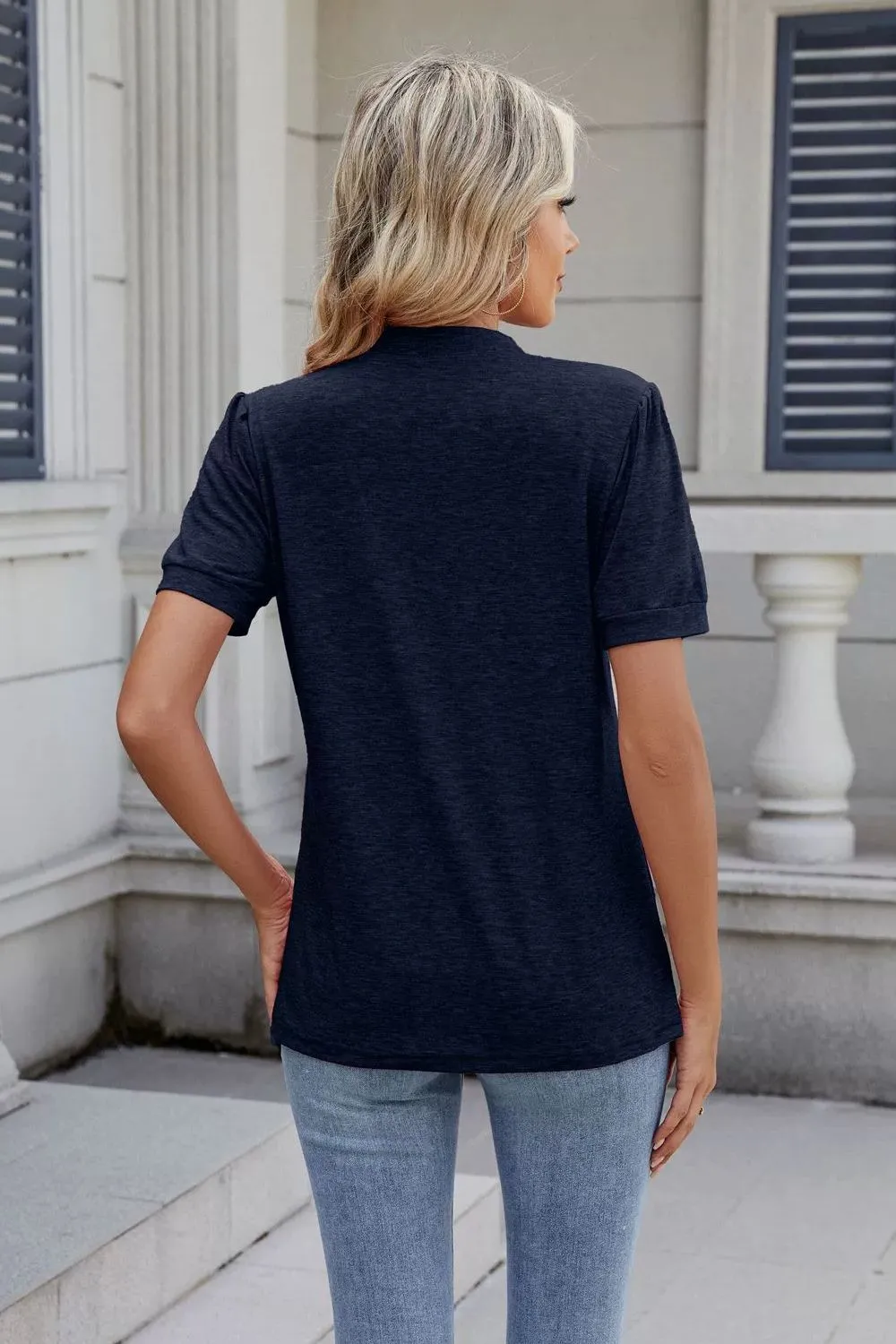 Notched Short Sleeve Top, image 6