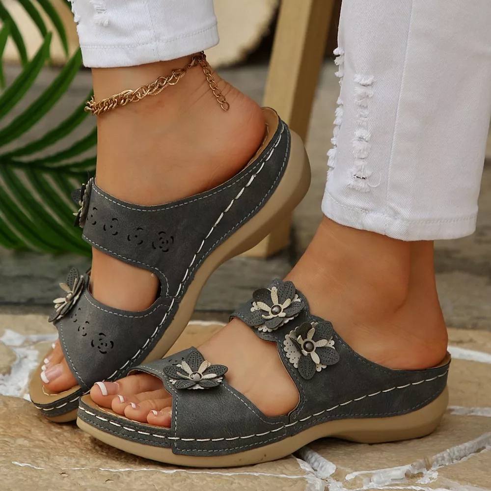 Floral Embellished Open Toe Sandals, image 9