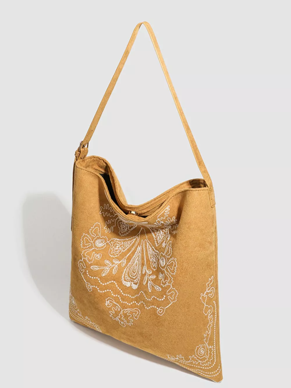 Embroidered Suede Handbag, image 4