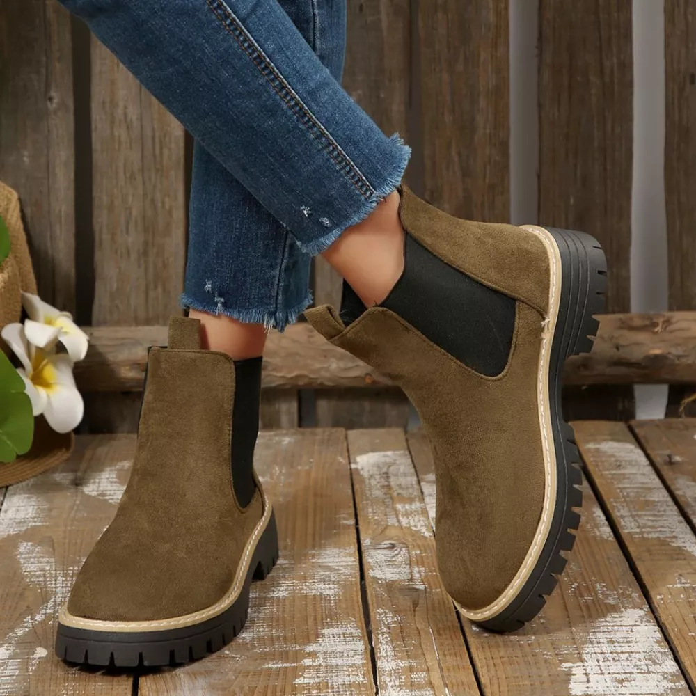 Round Toe Block Heels Boots, image 16