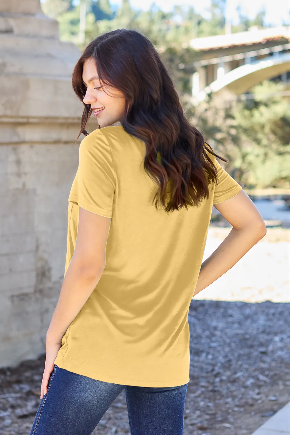 Bamboo Full Size V-Neck Short Sleeve T-Shirt, image 16