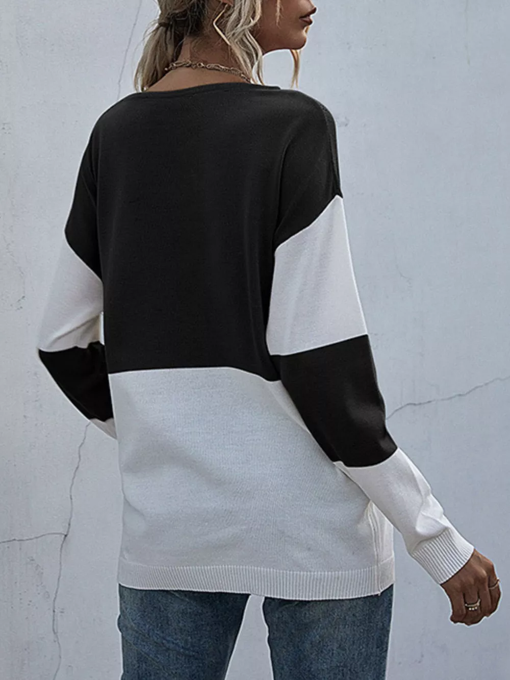 Color Block Round Neck Sweater, image 9
