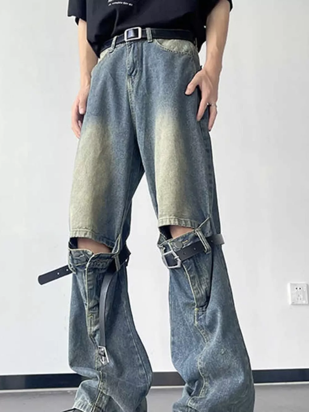 Men's Full Size Ripped Wide Leg Jeans Plus Size, image 2