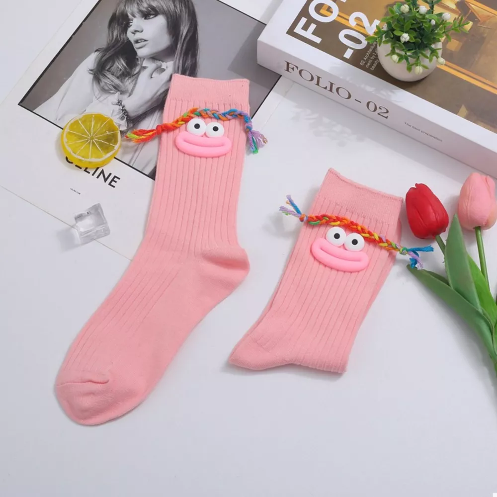 Cartoon Ribbed Knit Crew Socks, image 14