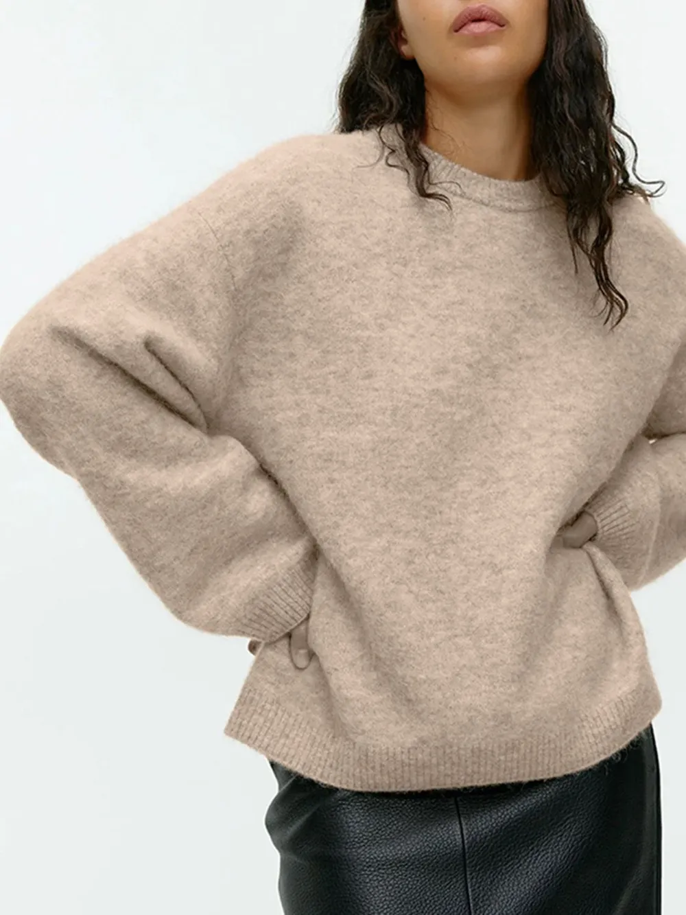 Round Neck Drop Shoulder Sweater, image 19