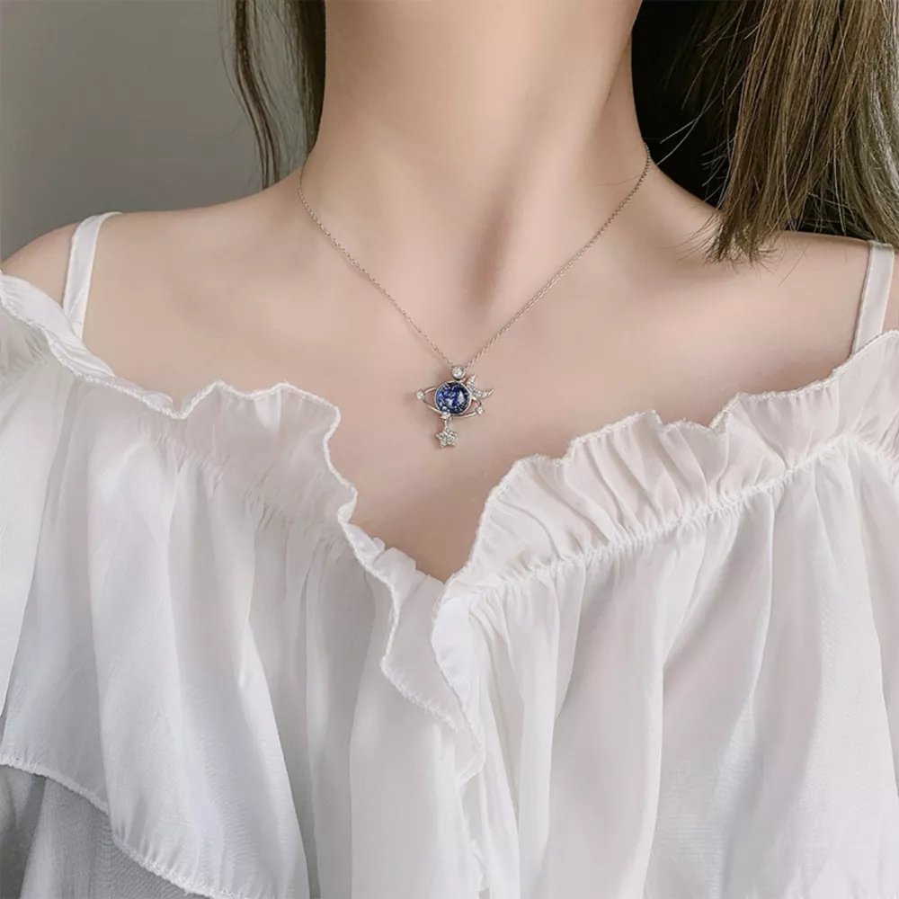 925 Sterling Silver Planet Pendant Necklace