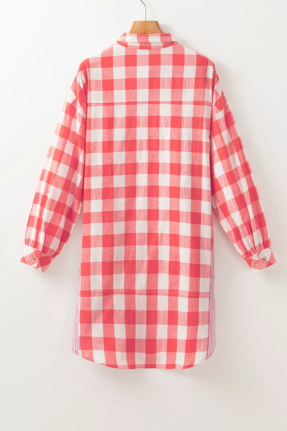 Oversized Plaid Button-Down Shirt Dress, image 4