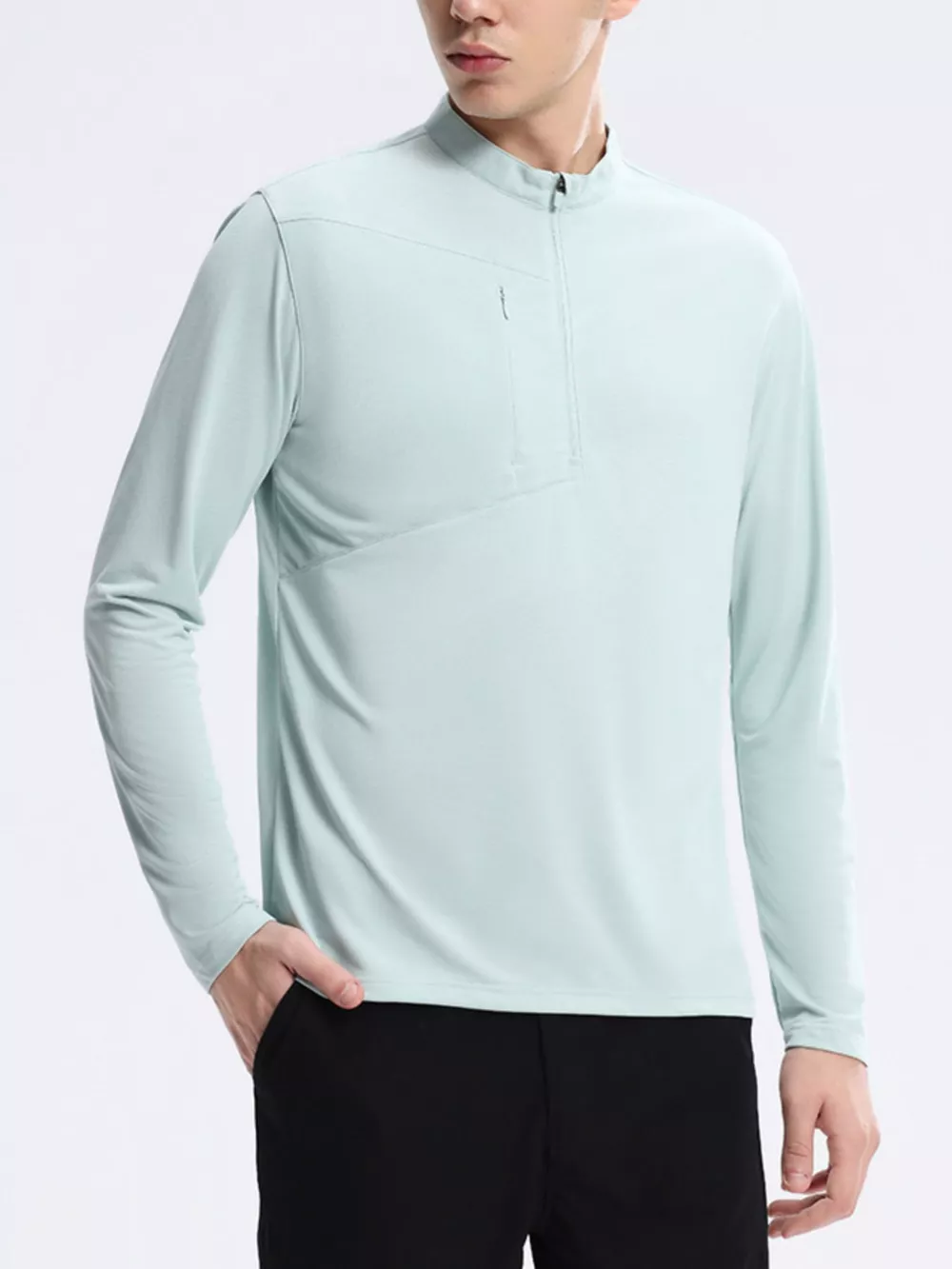 Men's Plus Size Slim Fit Quarter-Zip Sweatshirt, image 10