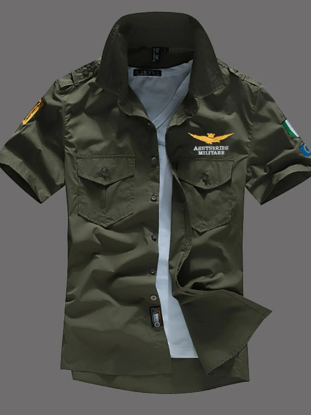 Men's Full Size Button Up Short Sleeve Shirt Plus Size, image 3