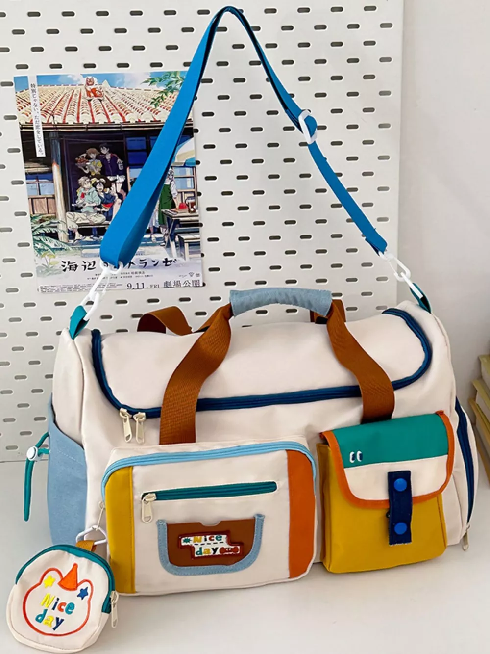 Multi-Pocket Nylon Duffel Bag, image 2