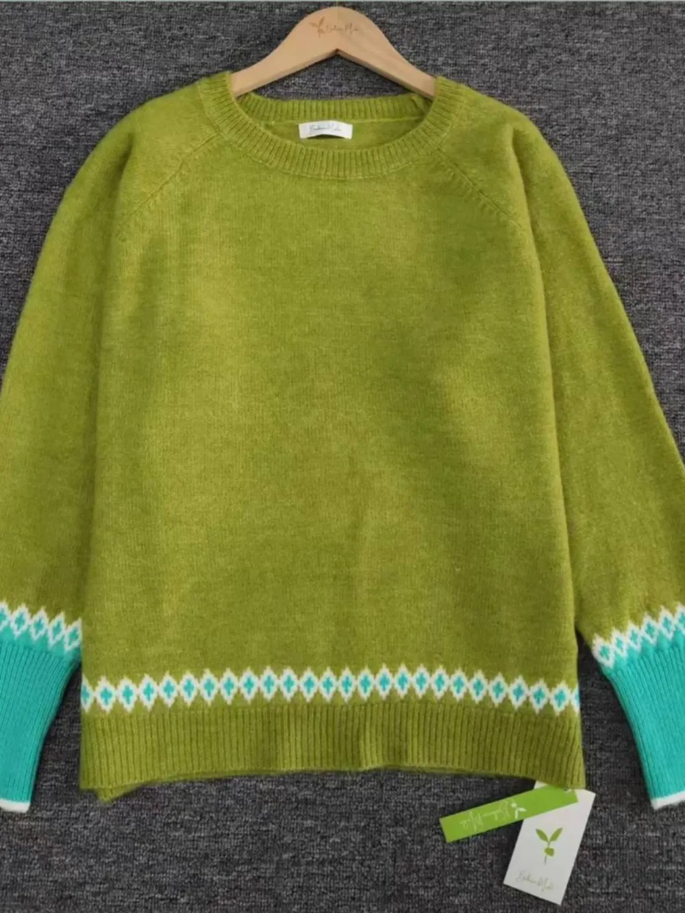 Contrast Round Neck Long Sleeve Sweater, image 3