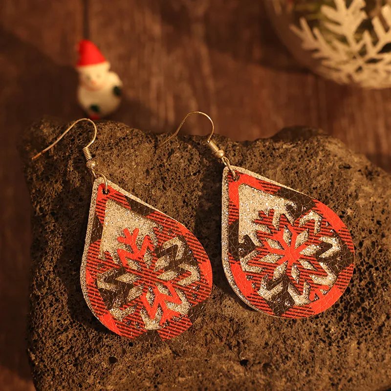 PU Leather Teardrop Shape Earrings, image 4