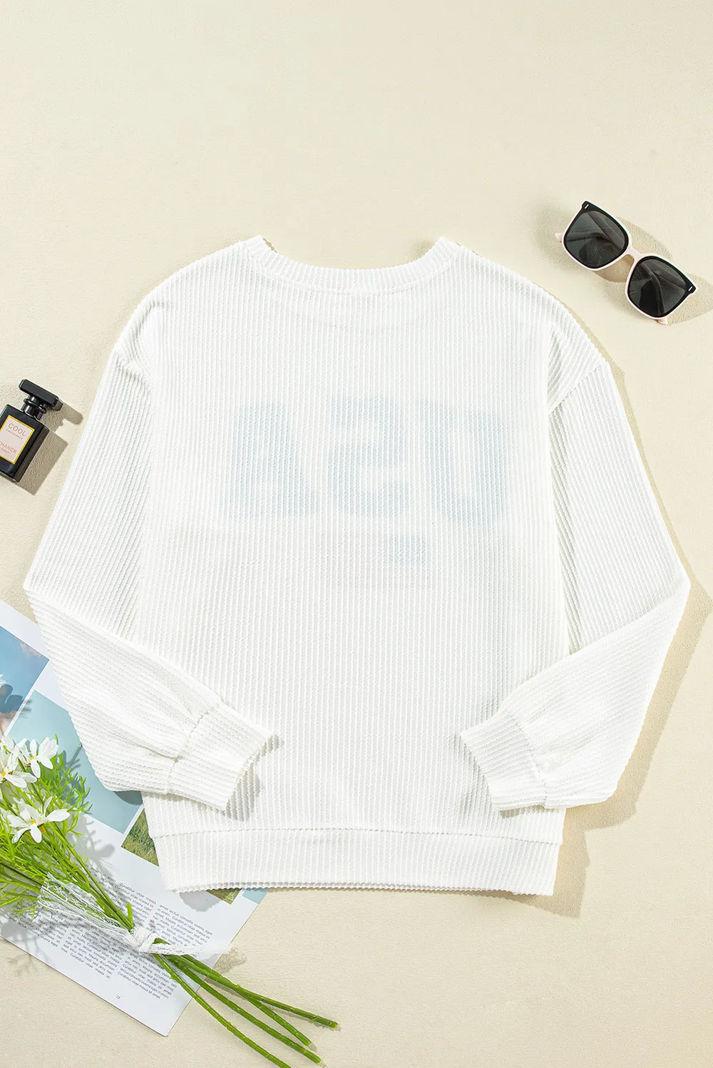 US Flag Corded Long Sleeve Sweatshirt, image 5